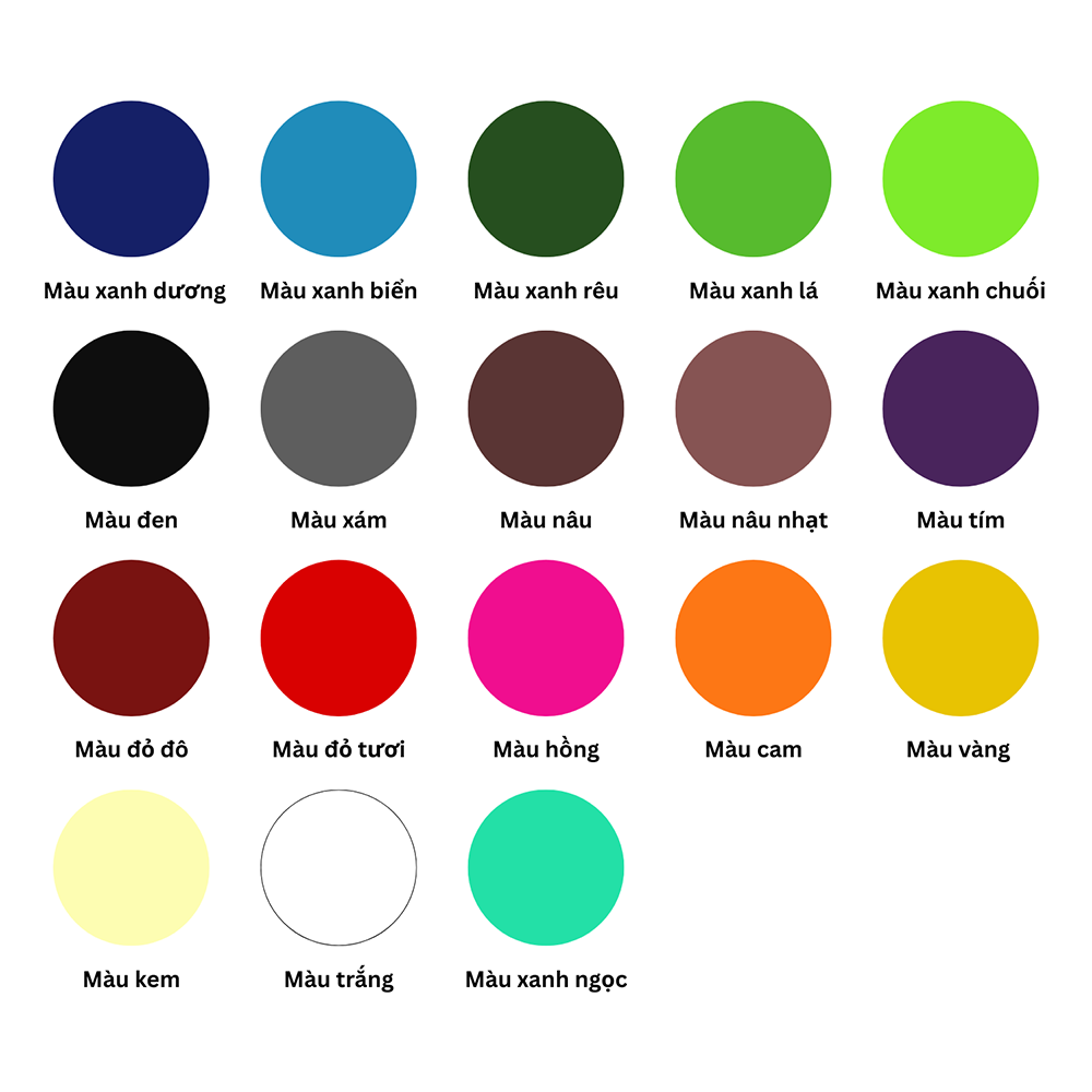 Bảng màu dù quảng cáo Minh Long